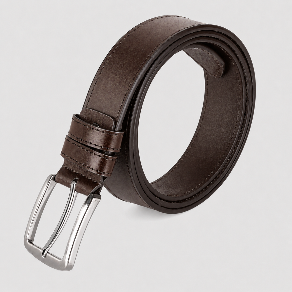 The Heritage Genuine Leather Belt - Dark Brown