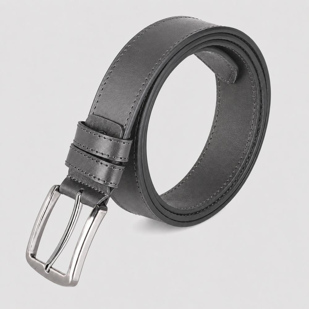 The Heritage Genuine Leather Belt - Charcoal