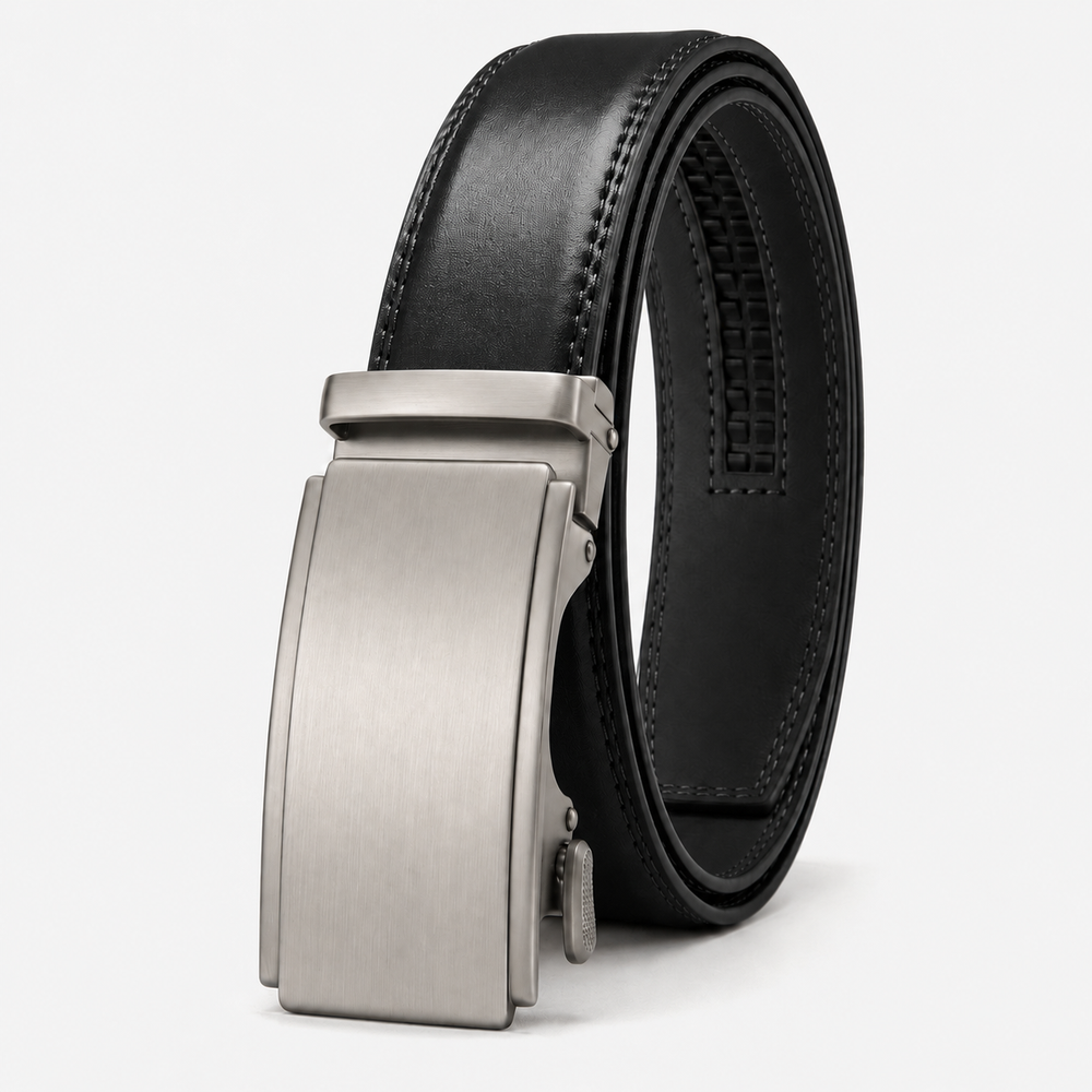 The Executive Ratchet Belt - Brown & Silver