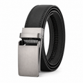 Men’s Grey Automatic Ratchet Belt with Silver Buckle
